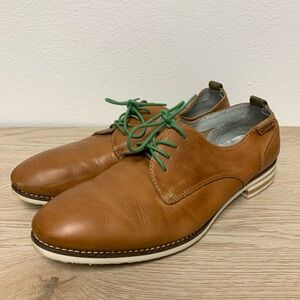 PIKOLINOS Womens‎ Leather Oxford Dress Shoes EU 41 Brandy Cactus Green Tan